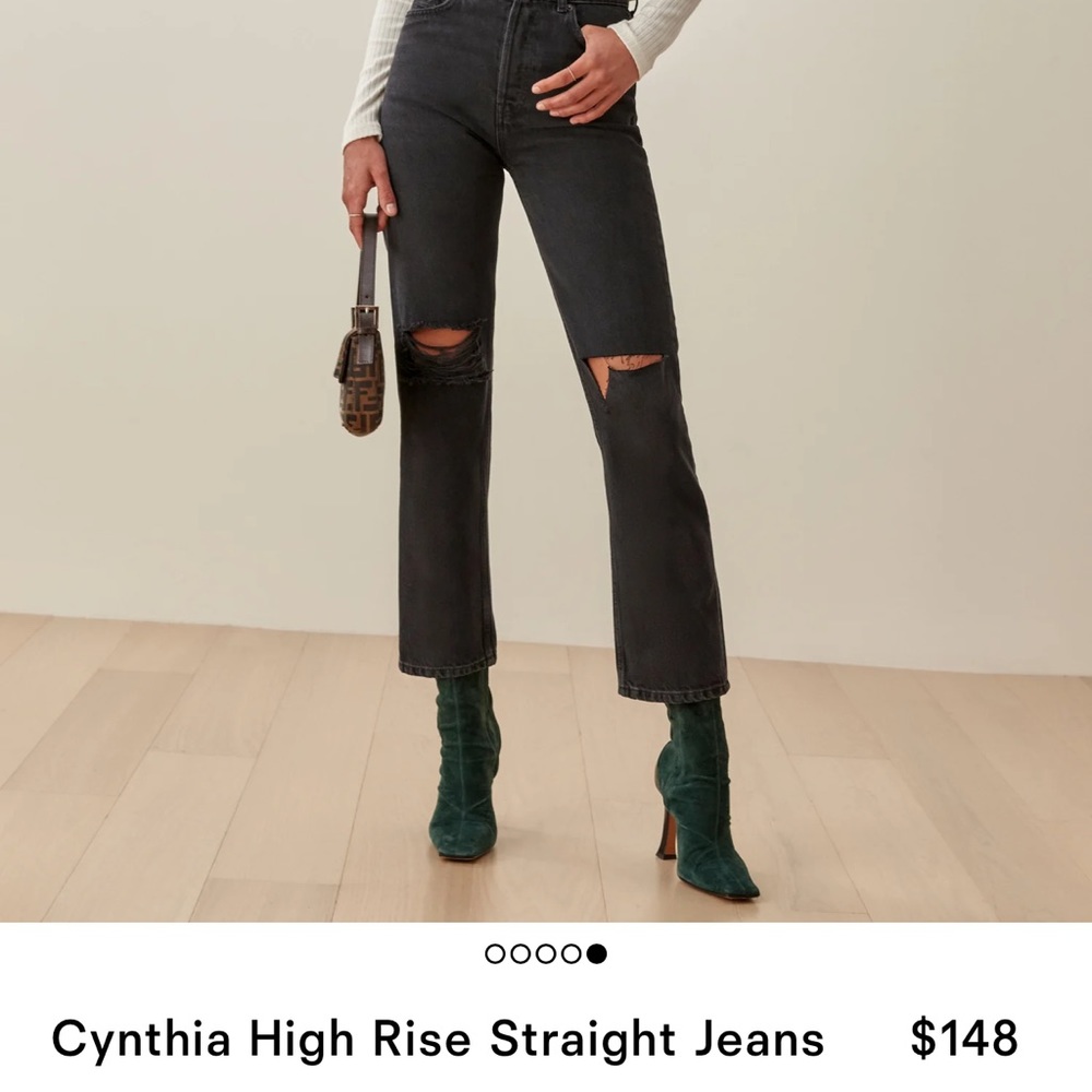 NWT Reformation Cynthia High Rise Straight Jeans